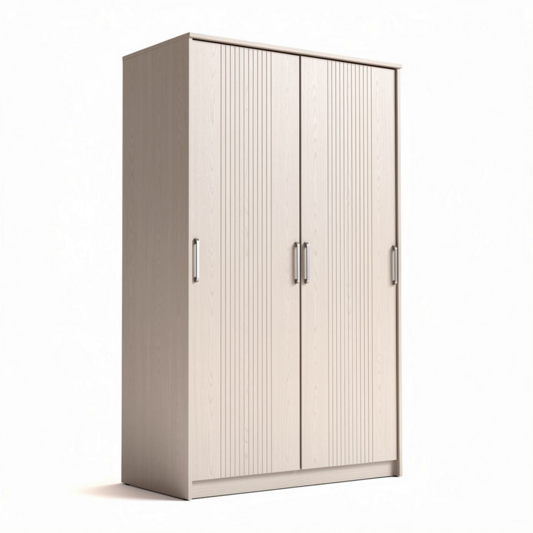 White sliding door wardrobe with two drawers and modern design 100 x 50 x 200cm