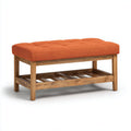 Upholstered storage bench with two drawers in blush pink 100 x 40 x 45cm