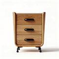 Wooden storage cabinet with three drawers and black metal legs 40 x 35 x 60cm