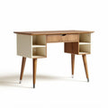 Wooden writing desk with storage compartments and tapered legs 120 x 60 x 75cm